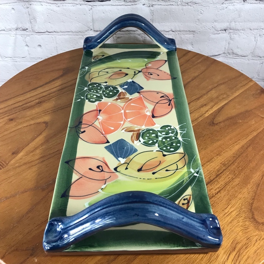 San Remo Ambiance Collections Hand Painted Ceramic Handled Cheeseboard - Picture 2 of 7